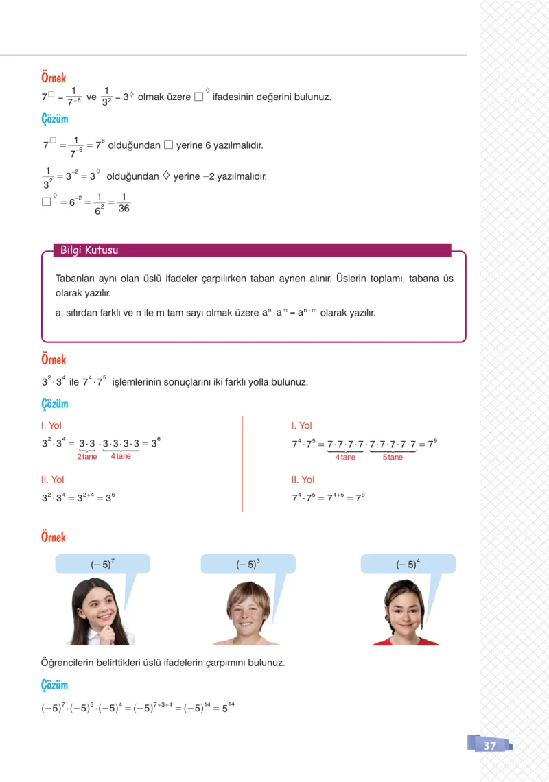 8. Sınıf Matematik Ders Kitabı Cevapları Sonuç Yayınları Sayfa 37