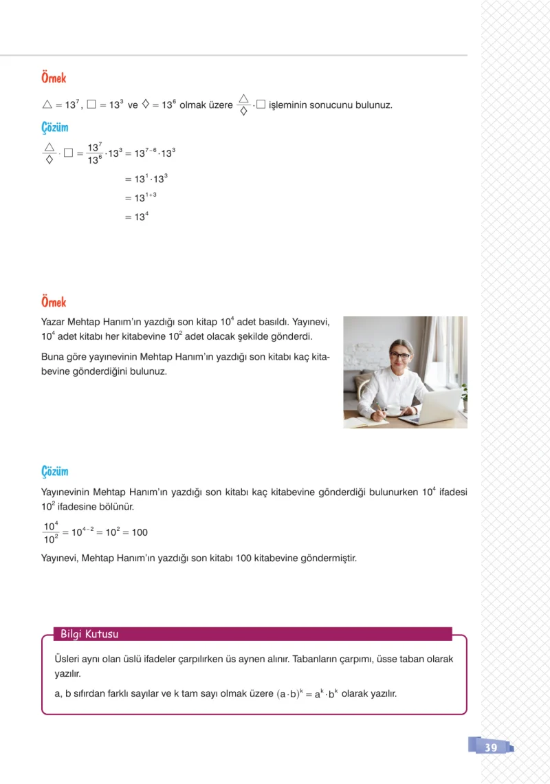 8. Sınıf Matematik Ders Kitabı Cevapları Sonuç Yayınları Sayfa 39