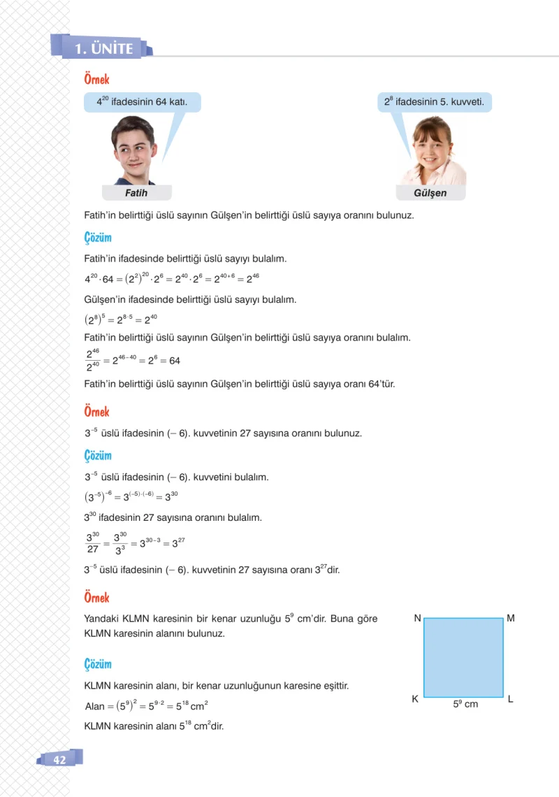 8. Sınıf Matematik Ders Kitabı Cevapları Sonuç Yayınları Sayfa 42