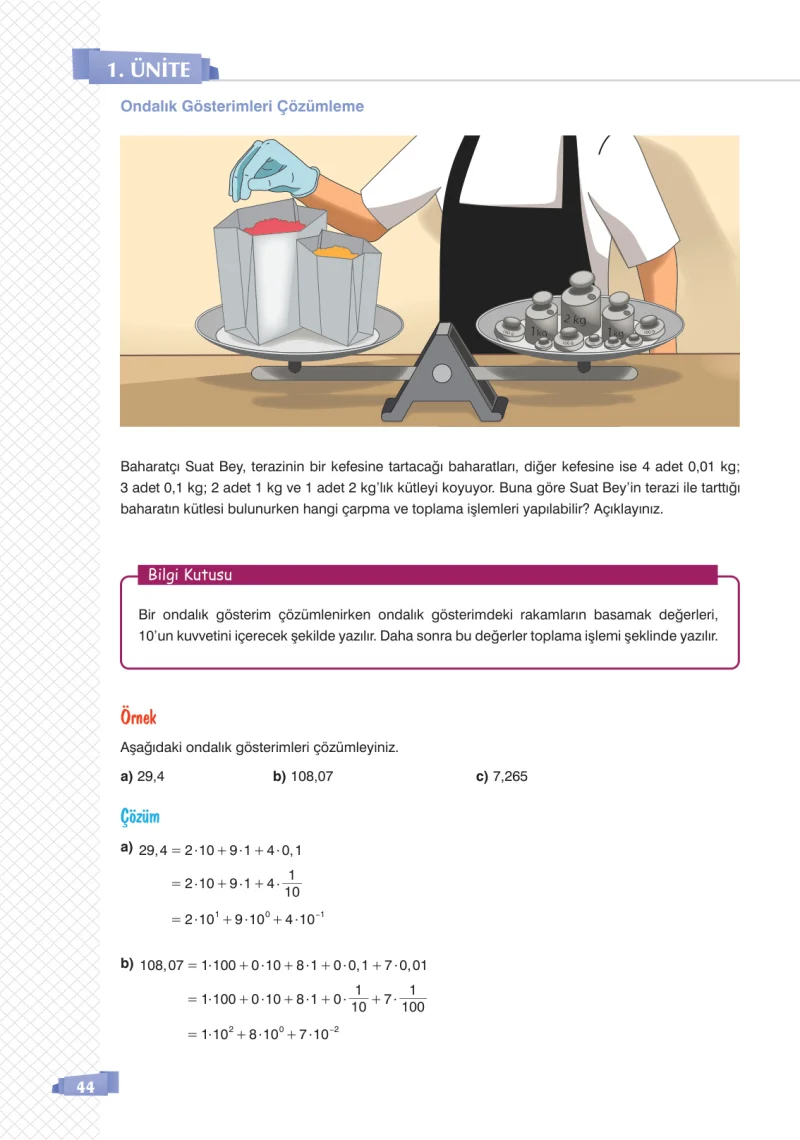 8. Sınıf Matematik Ders Kitabı Cevapları Sonuç Yayınları Sayfa 44