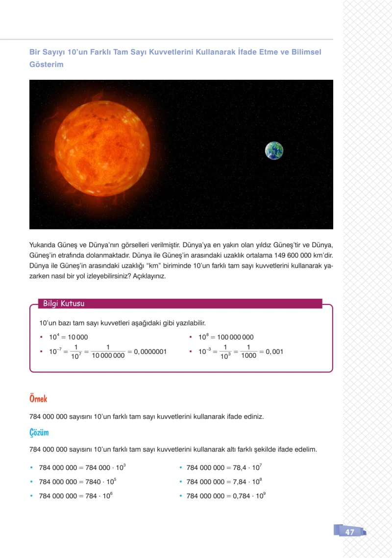 8. Sınıf Matematik Ders Kitabı Cevapları Sonuç Yayınları Sayfa 47