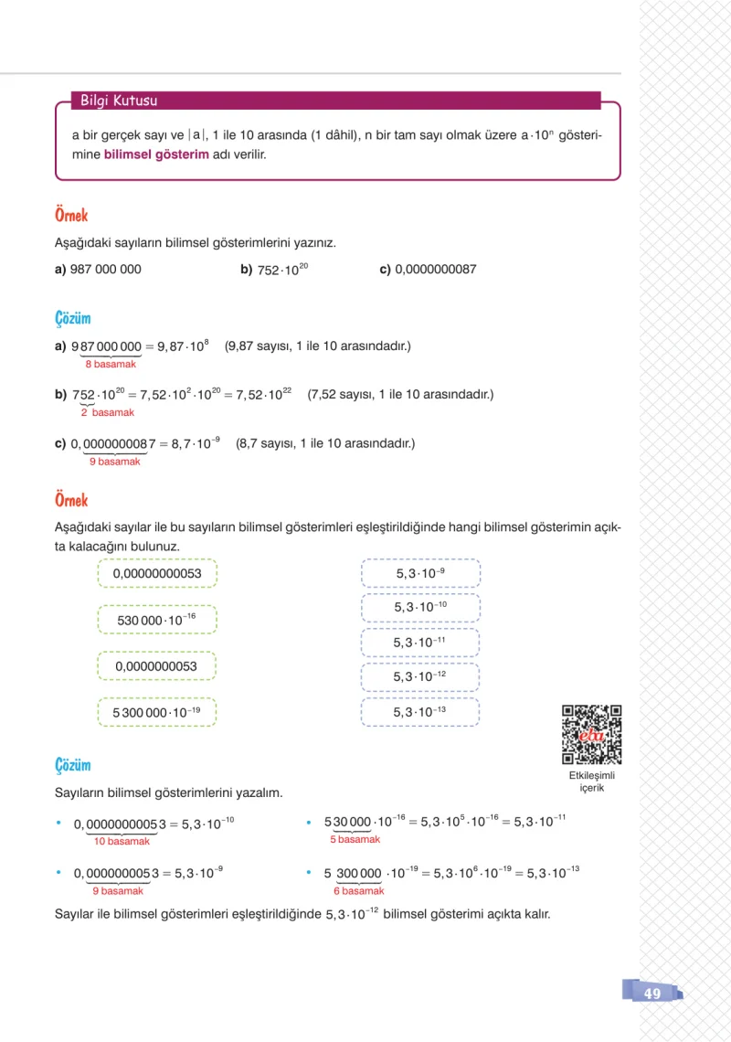 8. Sınıf Matematik Ders Kitabı Cevapları Sonuç Yayınları Sayfa 49