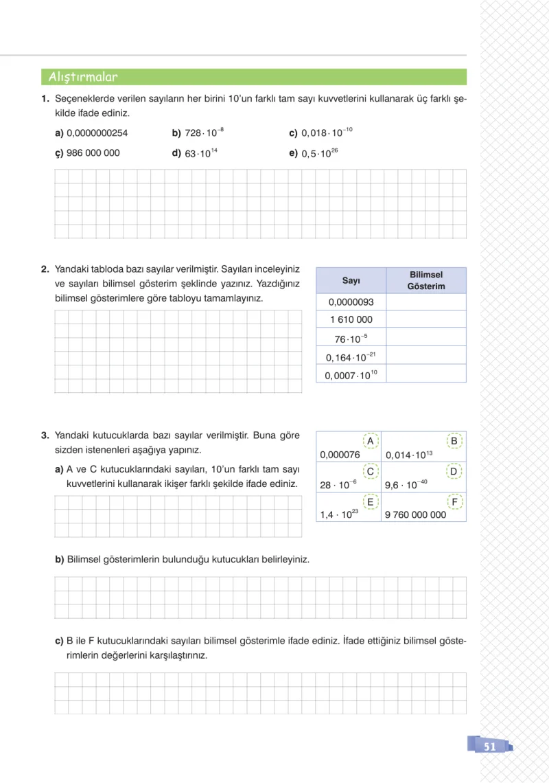8. Sınıf Matematik Ders Kitabı Cevapları Sonuç Yayınları Sayfa 51