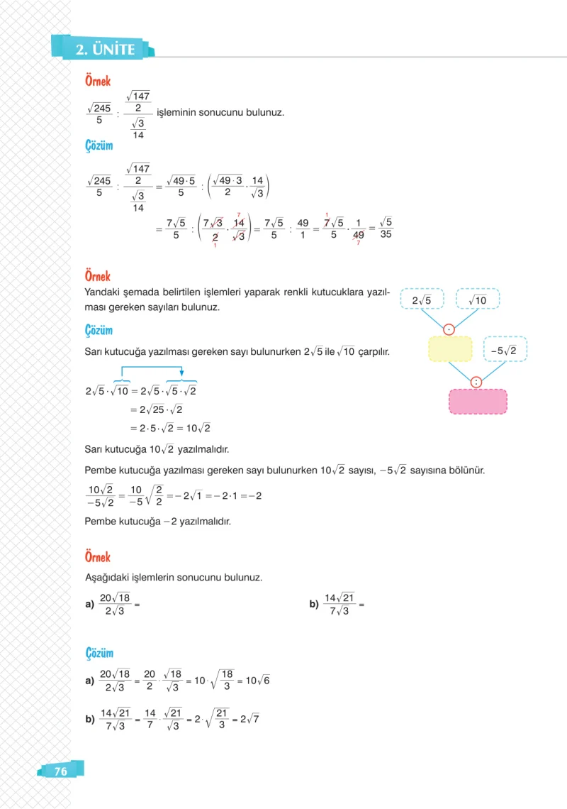 8. Sınıf Matematik Ders Kitabı Cevapları Sonuç Yayınları Sayfa 76