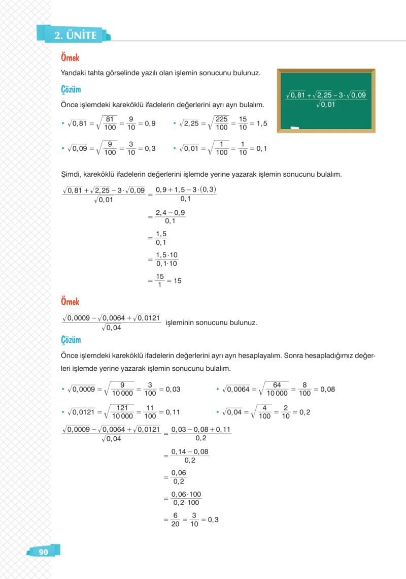 8. Sınıf Matematik Ders Kitabı Cevapları Sonuç Yayınları Sayfa 90