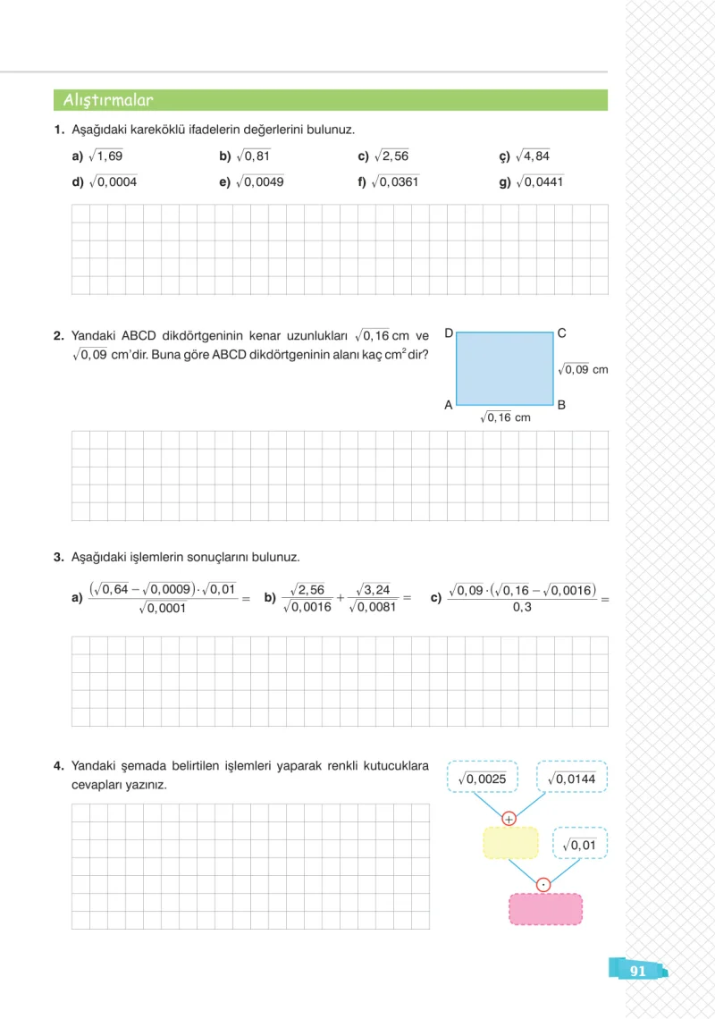 8. Sınıf Matematik Ders Kitabı Cevapları Sonuç Yayınları Sayfa 91