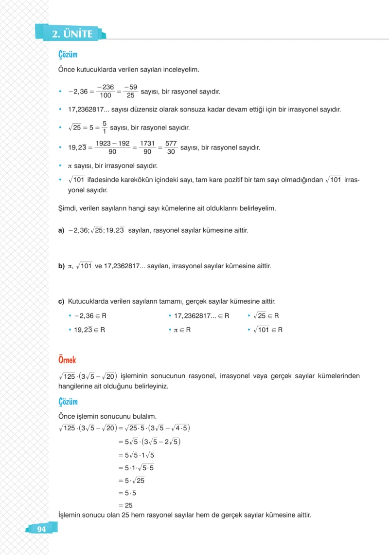 8. Sınıf Matematik Ders Kitabı Cevapları Sonuç Yayınları Sayfa 94