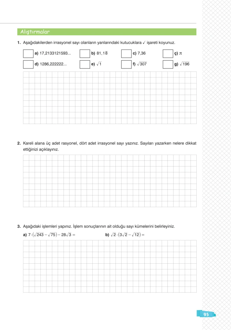 8. Sınıf Matematik Ders Kitabı Cevapları Sonuç Yayınları Sayfa 95