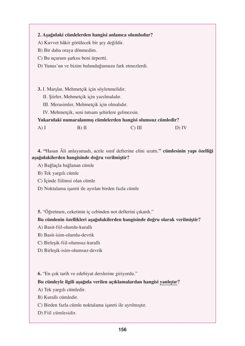 8. Sınıf Türkçe Ders Kitabı Cevapları Ferman Yayınları Sayfa 156