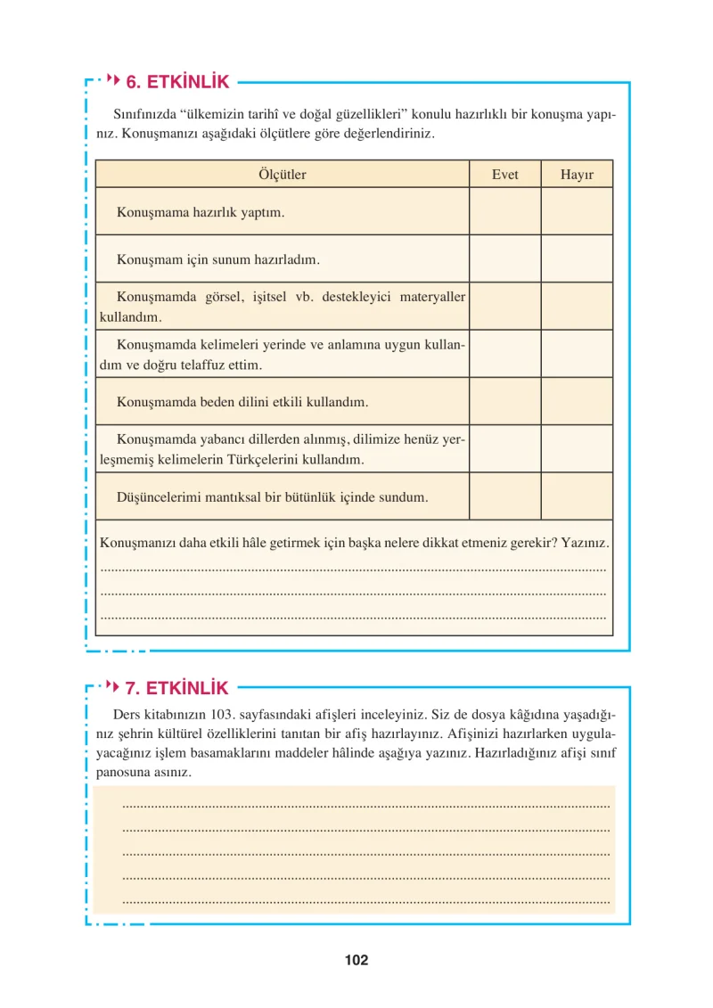 8. Sınıf Türkçe Ders Kitabı Cevapları Hecce Yayınları Sayfa 102