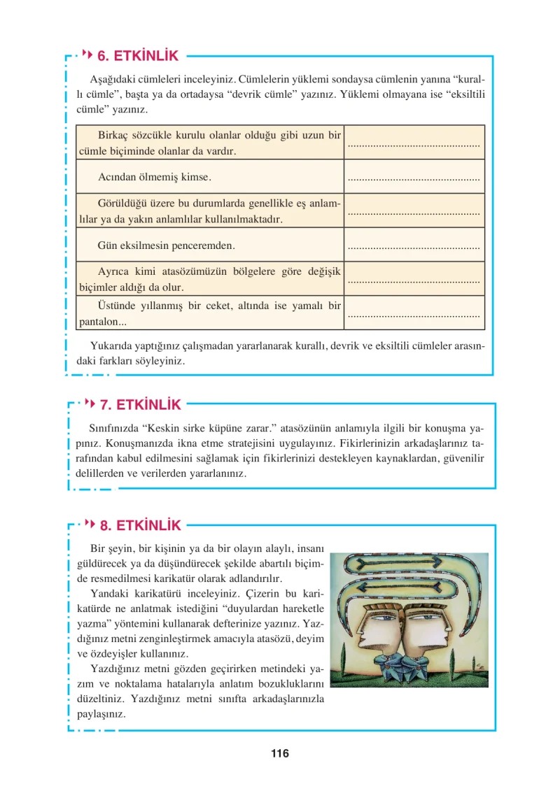 8. Sınıf Türkçe Ders Kitabı Cevapları Hecce Yayınları Sayfa 116