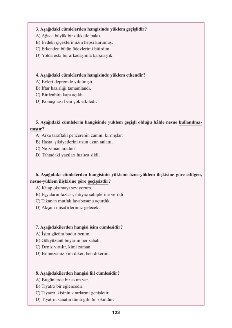 8. Sınıf Türkçe Ders Kitabı Cevapları Hecce Yayınları Sayfa 123