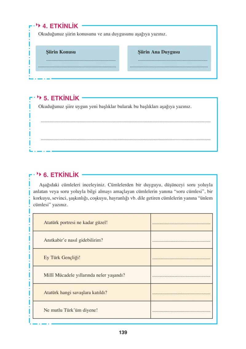 8. Sınıf Türkçe Ders Kitabı Cevapları Hecce Yayınları Sayfa 139