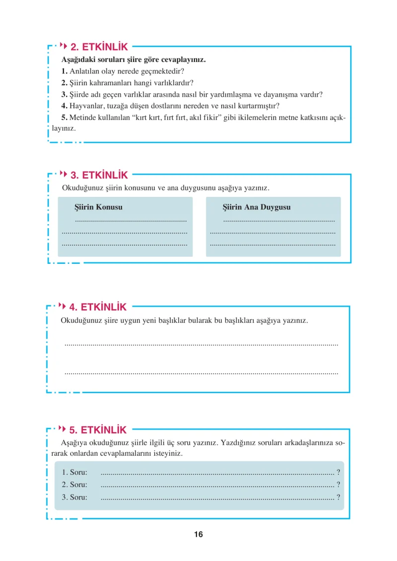 8. Sınıf Türkçe Ders Kitabı Cevapları Hecce Yayınları Sayfa 16