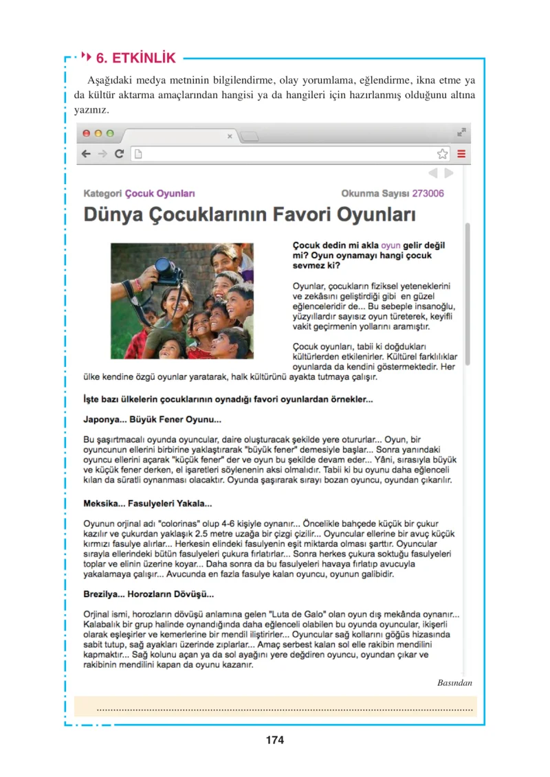 8. Sınıf Türkçe Ders Kitabı Cevapları Hecce Yayınları Sayfa 174