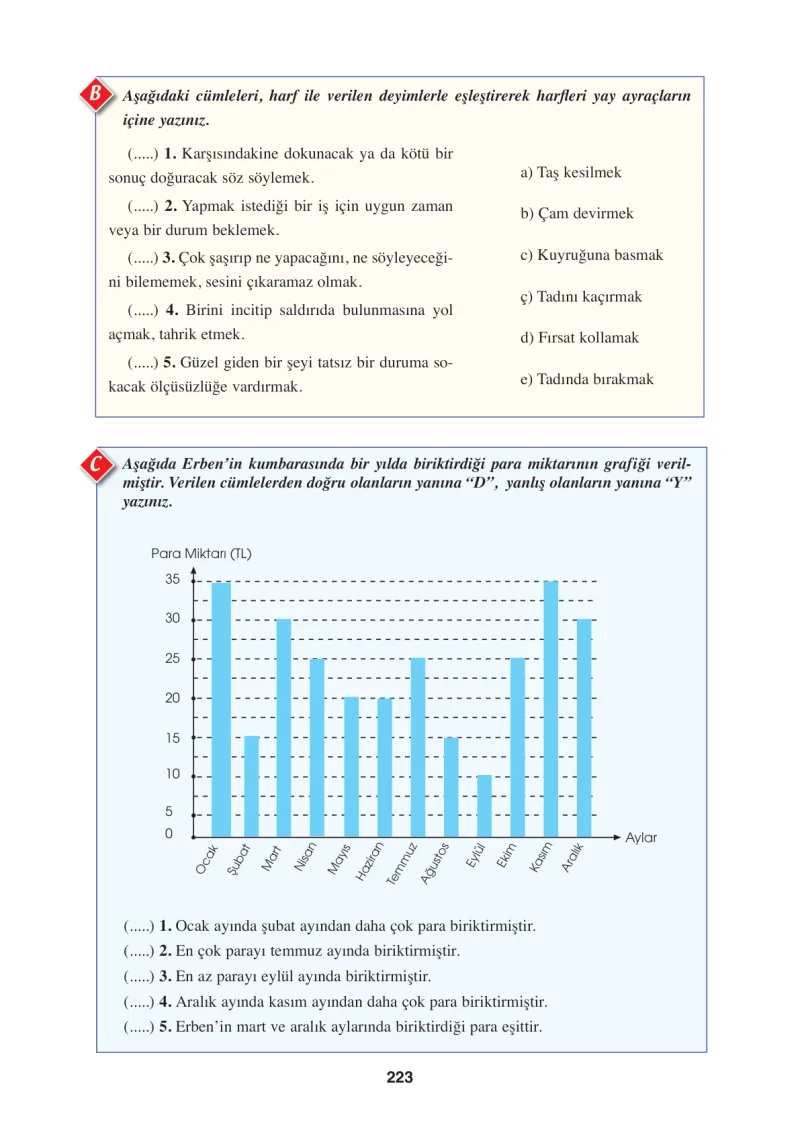8. Sınıf Türkçe Ders Kitabı Cevapları Hecce Yayınları Sayfa 223