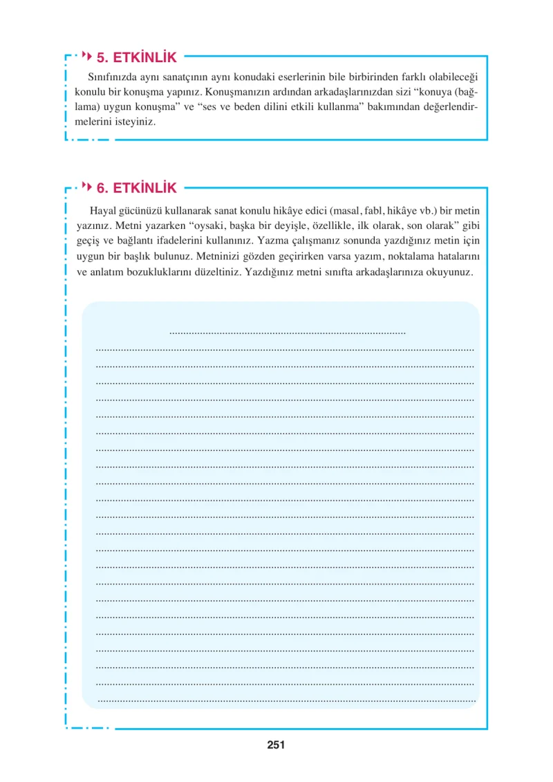8. Sınıf Türkçe Ders Kitabı Cevapları Hecce Yayınları Sayfa 251