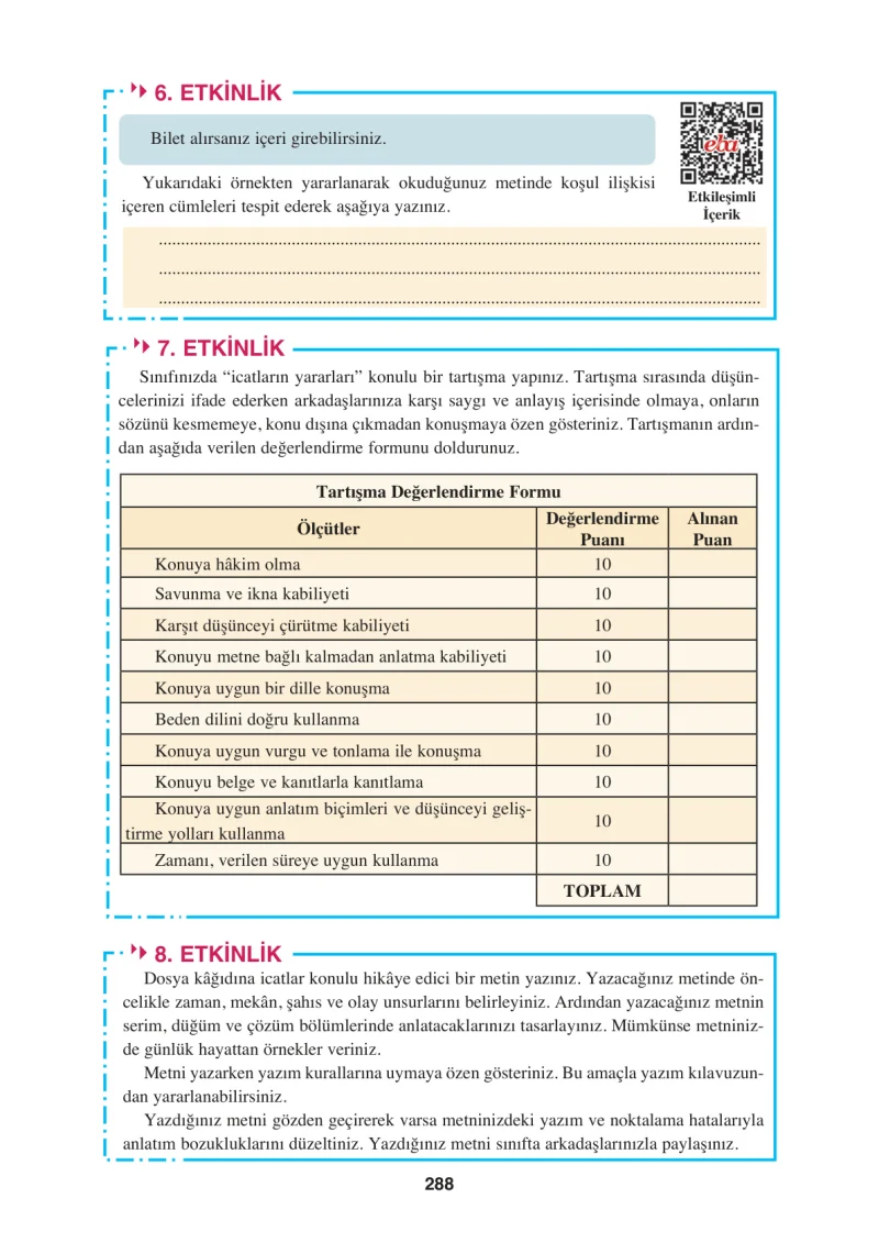 8. Sınıf Türkçe Ders Kitabı Cevapları Hecce Yayınları Sayfa 288