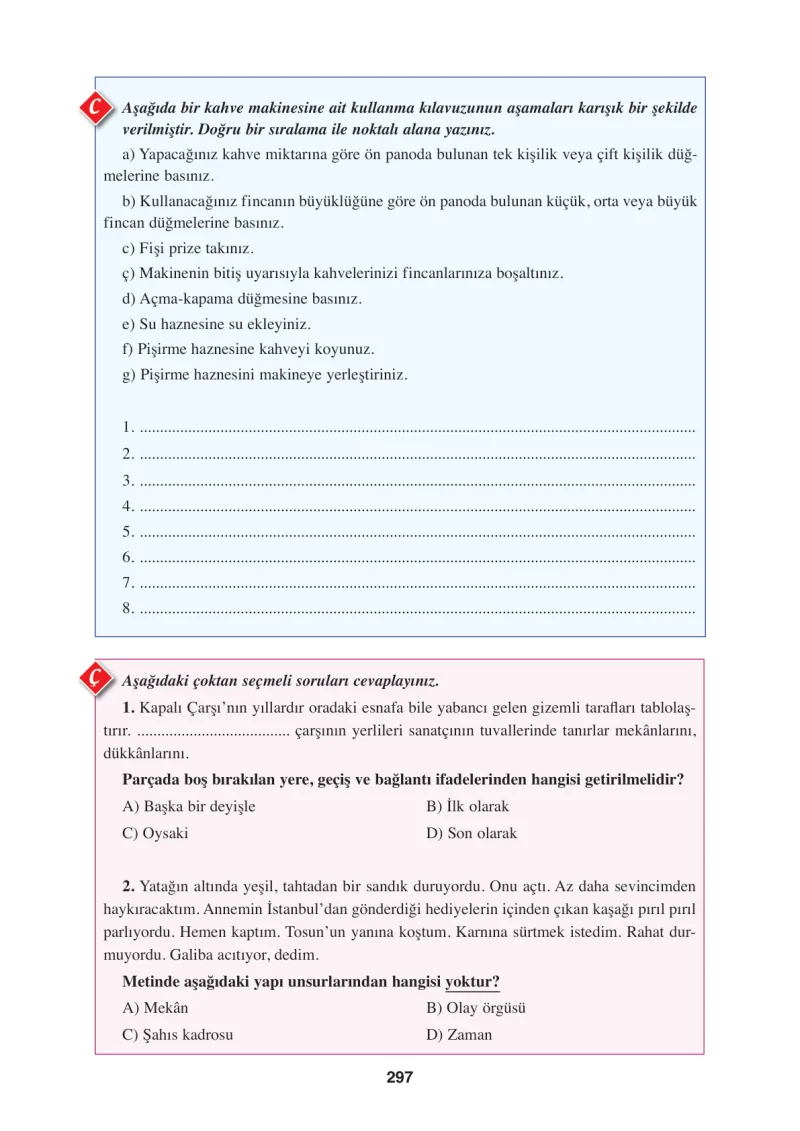 8. Sınıf Türkçe Ders Kitabı Cevapları Hecce Yayınları Sayfa 297