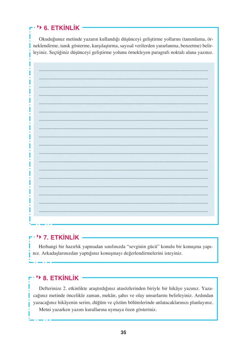 8. Sınıf Türkçe Ders Kitabı Cevapları Hecce Yayınları Sayfa 35