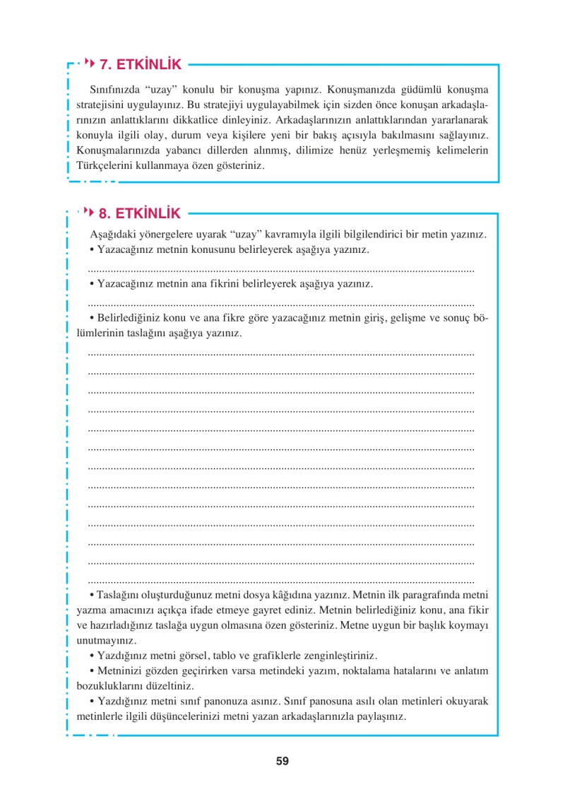 8. Sınıf Türkçe Ders Kitabı Cevapları Hecce Yayınları Sayfa 59