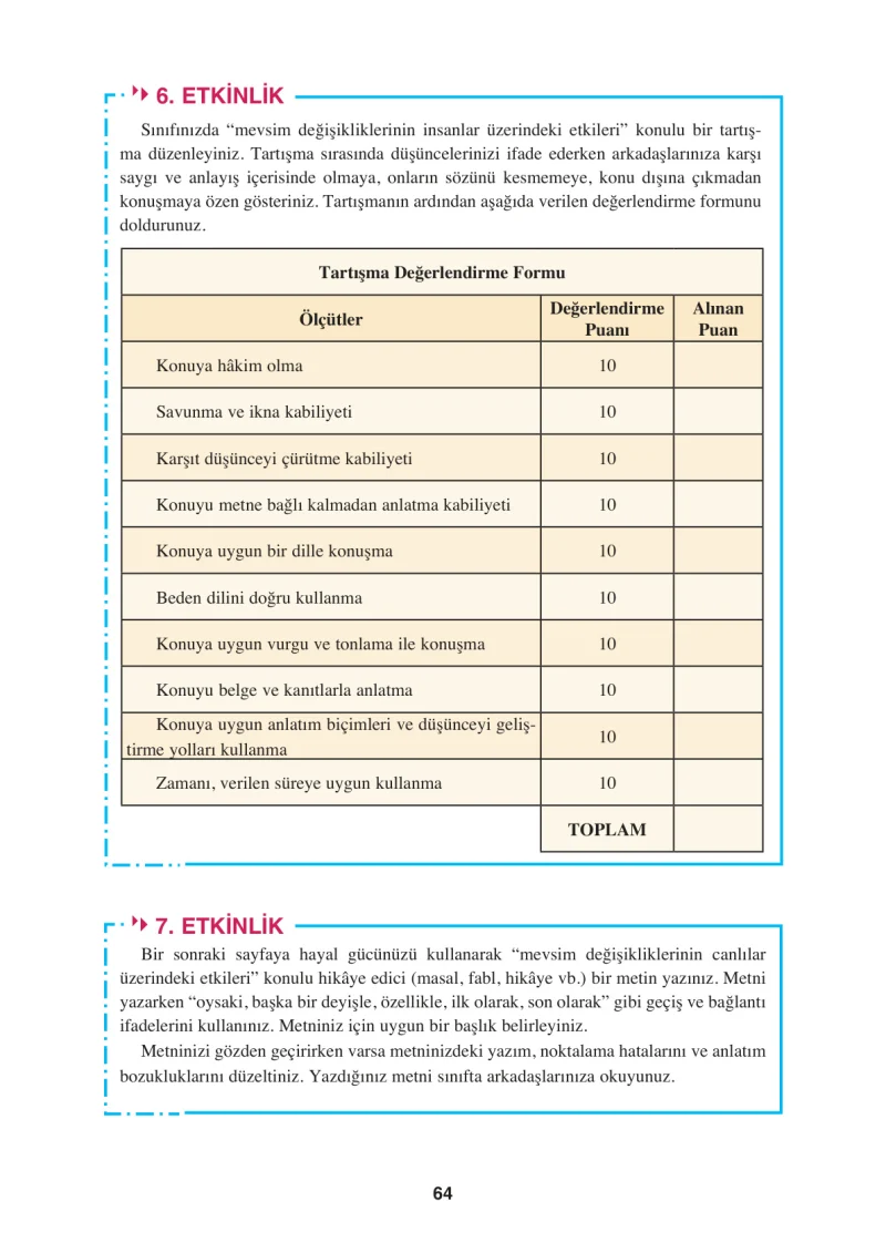 8. Sınıf Türkçe Ders Kitabı Cevapları Hecce Yayınları Sayfa 64