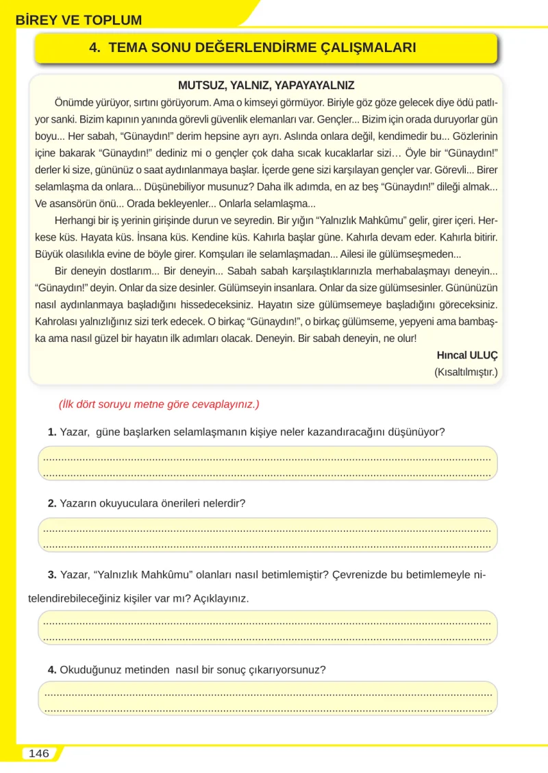 8. Sınıf Türkçe Ders Kitabı Cevapları Meb Yayınları Sayfa 146