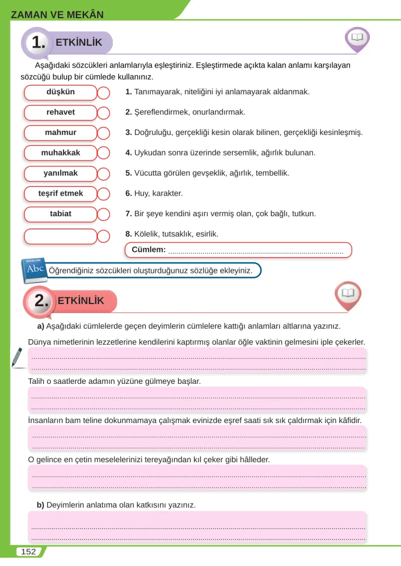 8. Sınıf Türkçe Ders Kitabı Cevapları Meb Yayınları Sayfa 152