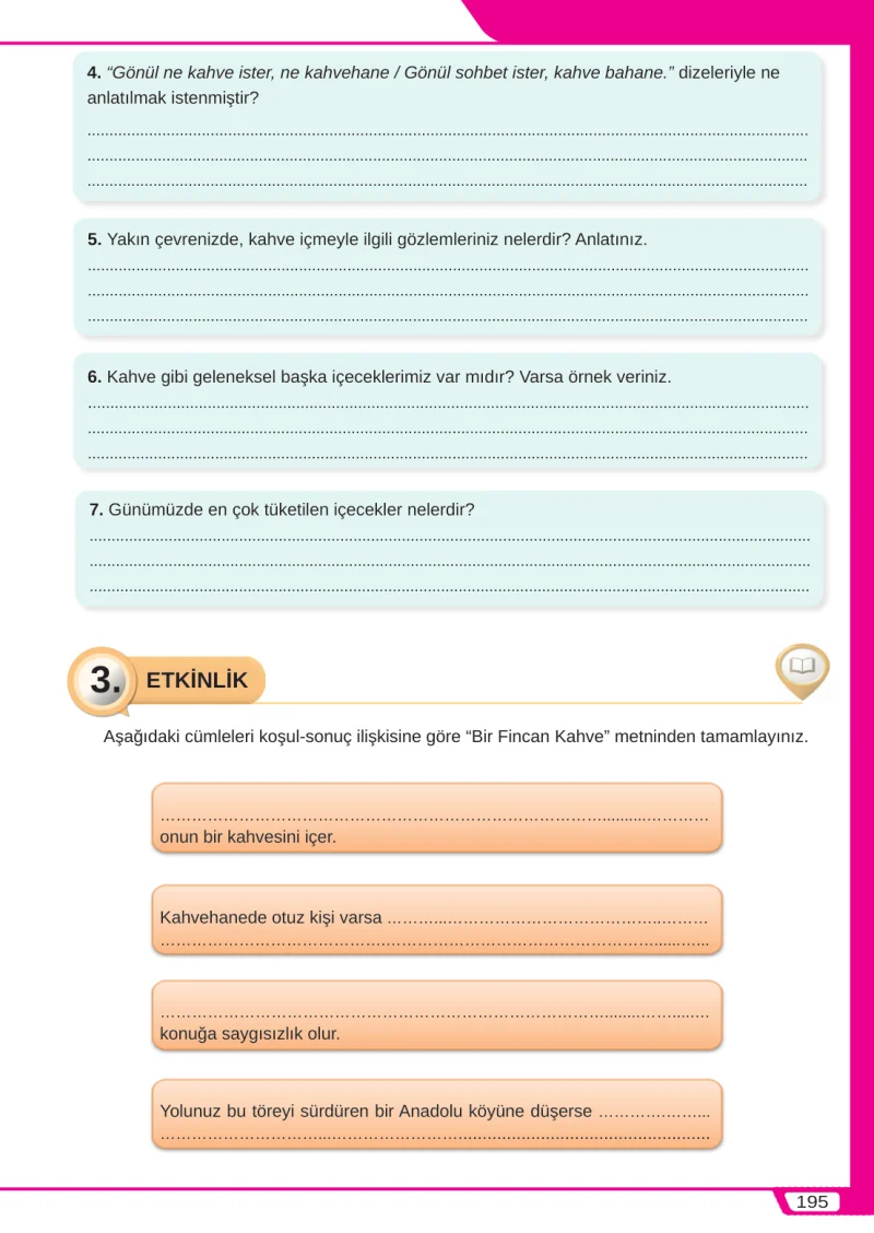 8. Sınıf Türkçe Ders Kitabı Cevapları Meb Yayınları Sayfa 195
