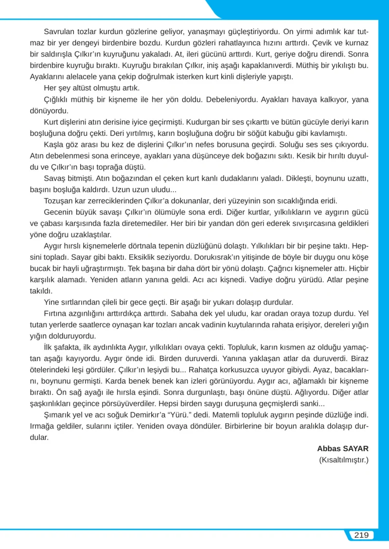 8. Sınıf Türkçe Ders Kitabı Cevapları Meb Yayınları Sayfa 219