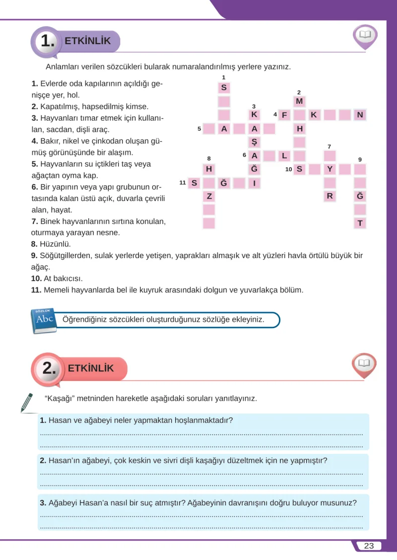 8. Sınıf Türkçe Ders Kitabı Cevapları Meb Yayınları Sayfa 23