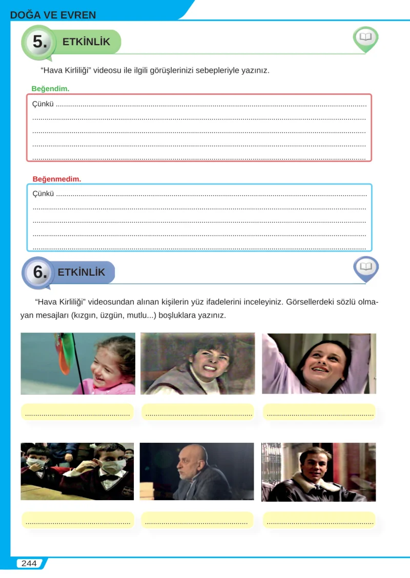 8. Sınıf Türkçe Ders Kitabı Cevapları Meb Yayınları Sayfa 244