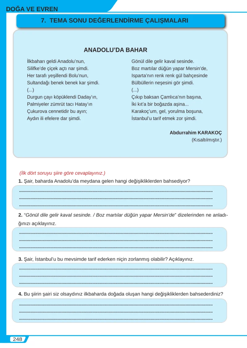 8. Sınıf Türkçe Ders Kitabı Cevapları Meb Yayınları Sayfa 248
