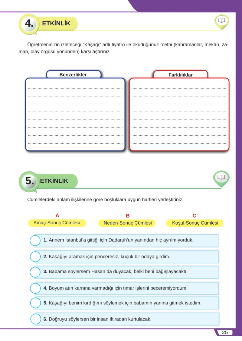8. Sınıf Türkçe Ders Kitabı Cevapları Meb Yayınları Sayfa 25