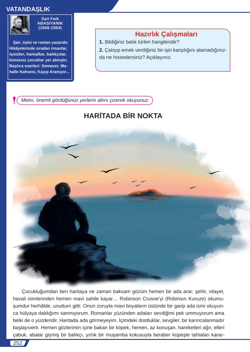 8. Sınıf Türkçe Ders Kitabı Cevapları Meb Yayınları Sayfa 252