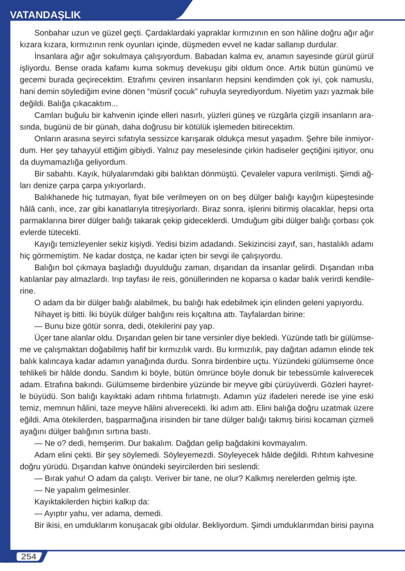 8. Sınıf Türkçe Ders Kitabı Cevapları Meb Yayınları Sayfa 254