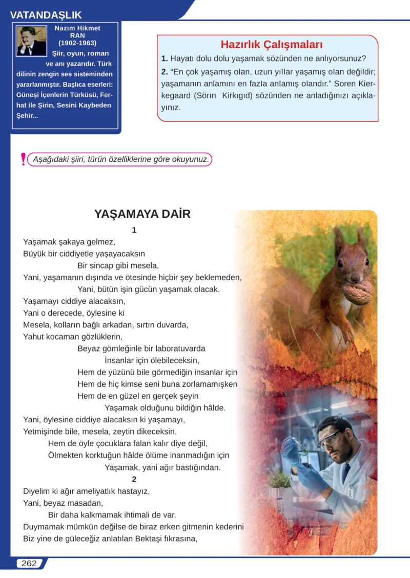 8. Sınıf Türkçe Ders Kitabı Cevapları Meb Yayınları Sayfa 262