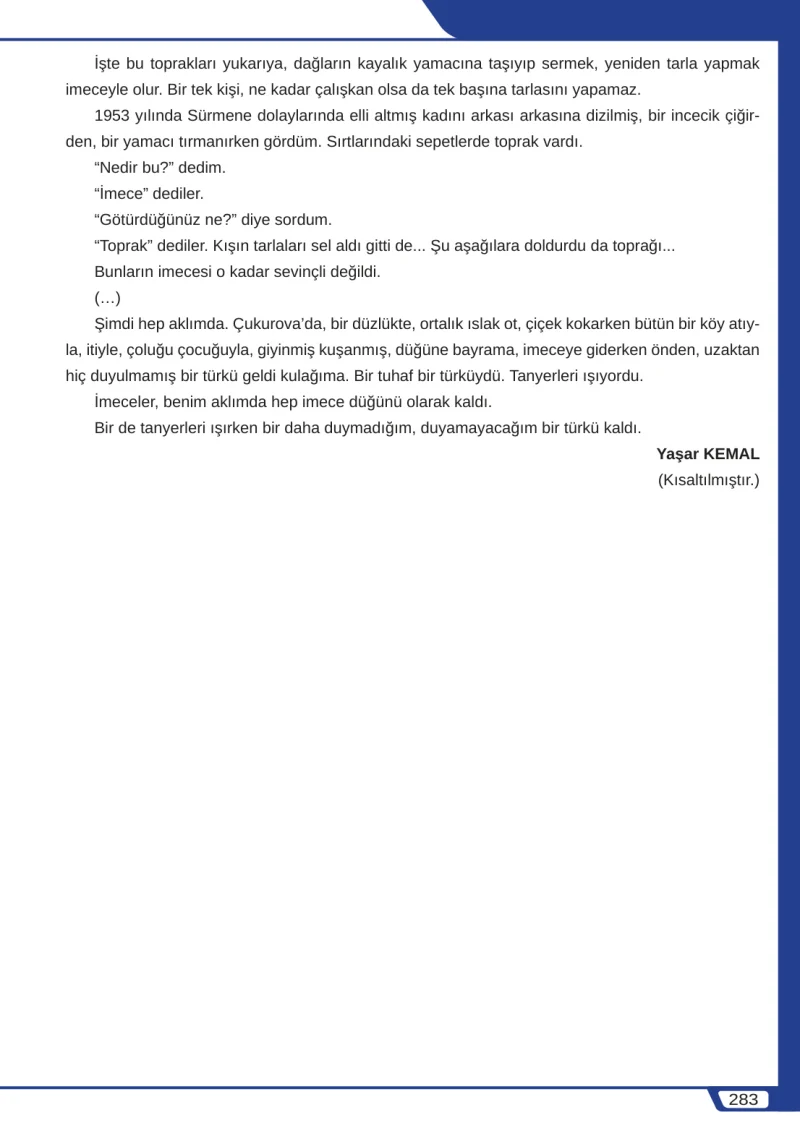 8. Sınıf Türkçe Ders Kitabı Cevapları Meb Yayınları Sayfa 283