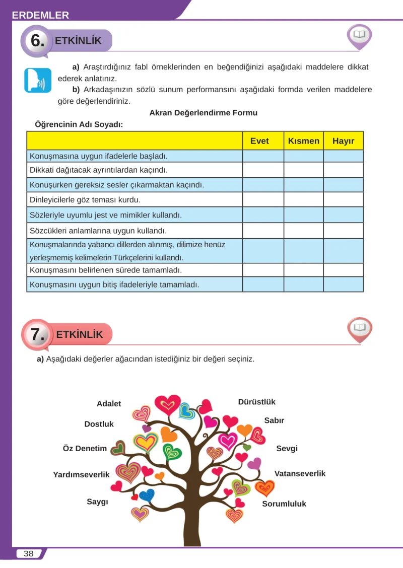 8. Sınıf Türkçe Ders Kitabı Cevapları Meb Yayınları Sayfa 38