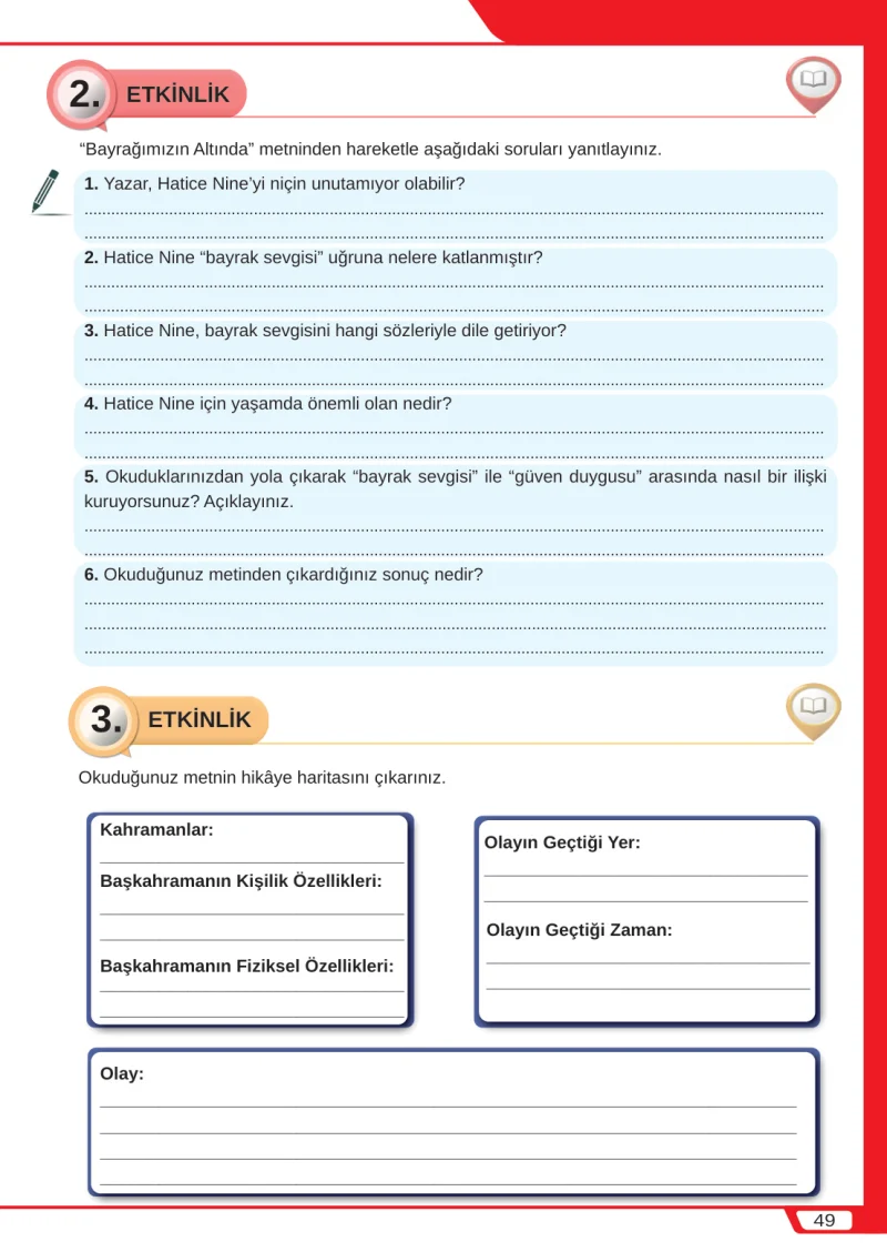 8. Sınıf Türkçe Ders Kitabı Cevapları Meb Yayınları Sayfa 49