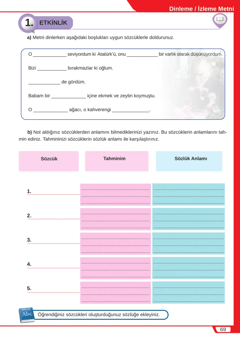 8. Sınıf Türkçe Ders Kitabı Cevapları Meb Yayınları Sayfa 69