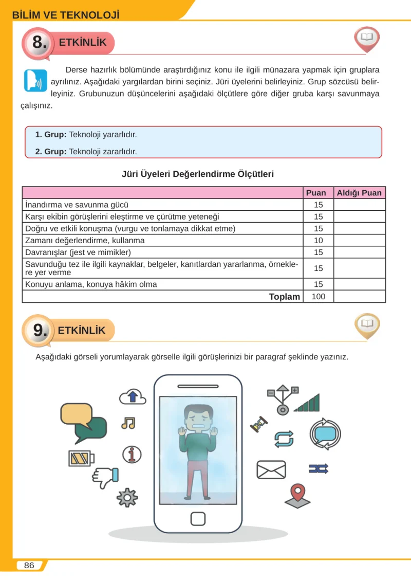 8. Sınıf Türkçe Ders Kitabı Cevapları Meb Yayınları Sayfa 86