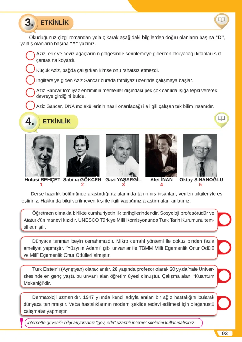 8. Sınıf Türkçe Ders Kitabı Cevapları Meb Yayınları Sayfa 93