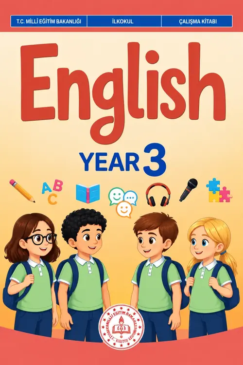3. Sınıf İngilizce Çalışma Kitabı Kapağı Meb Yayınları